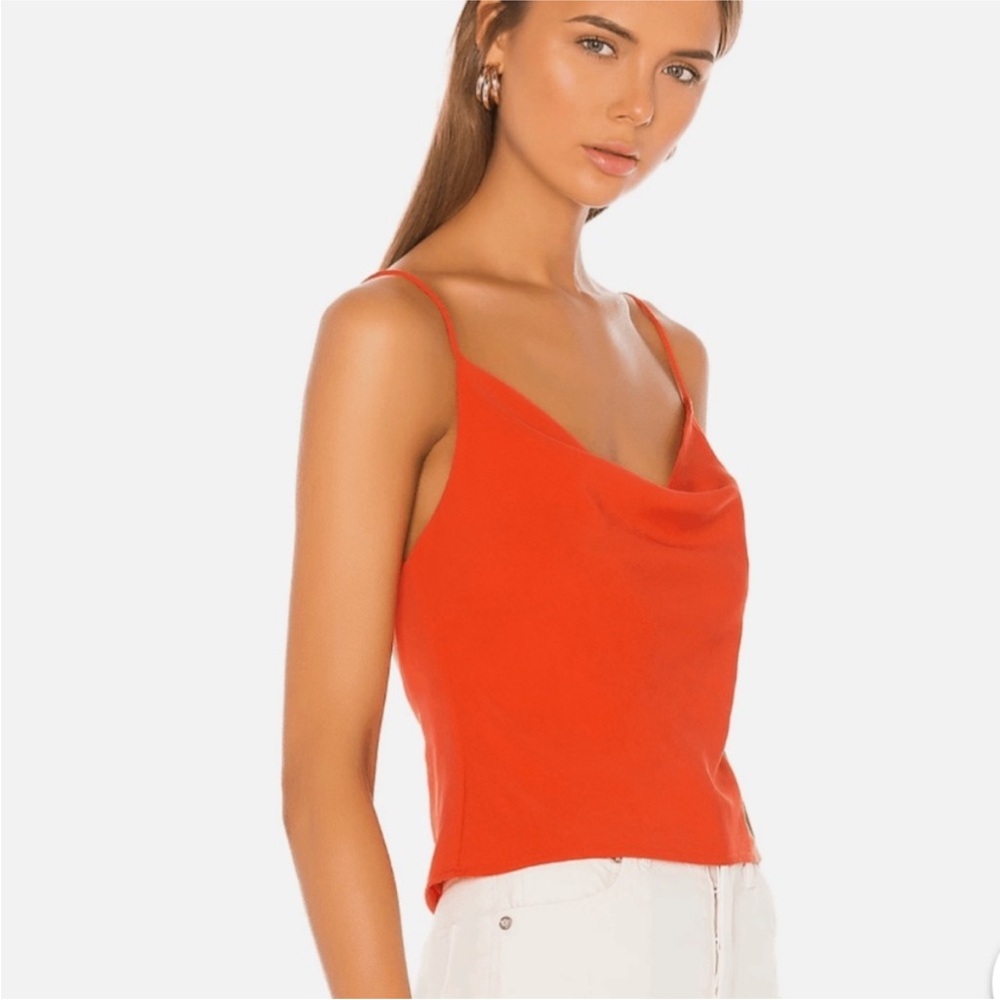 superdown Angelina Red Satin Tank Top